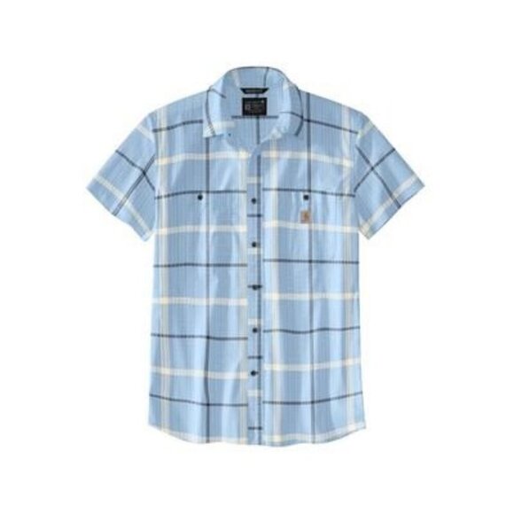 Carhartt Men's LT Rugged Flex Lightweight Short Sleeve Button Shirt Moonstone - Picture 1 of 3